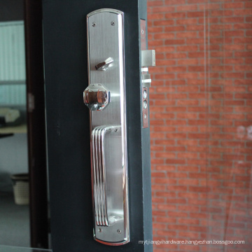 Outside mortice door locks, door handles, and cylinders in set lock configuration